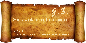 Gerstenbrein Benjámin névjegykártya